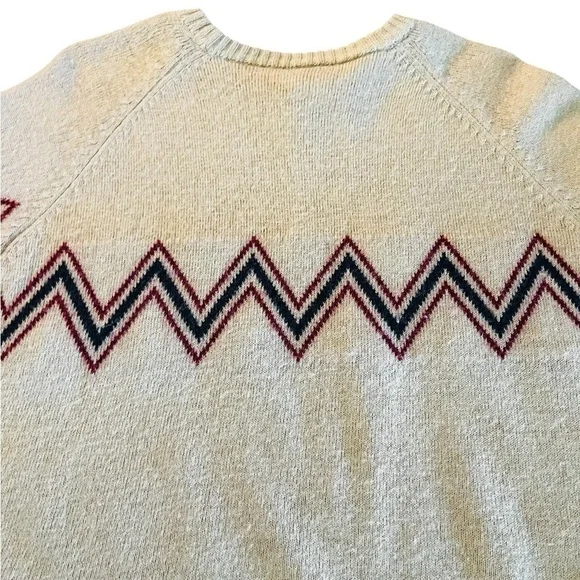 55 DSL Stylish Vintage Cream Sweater with Zigzag Pattern Size XL - Picture 9 of 14